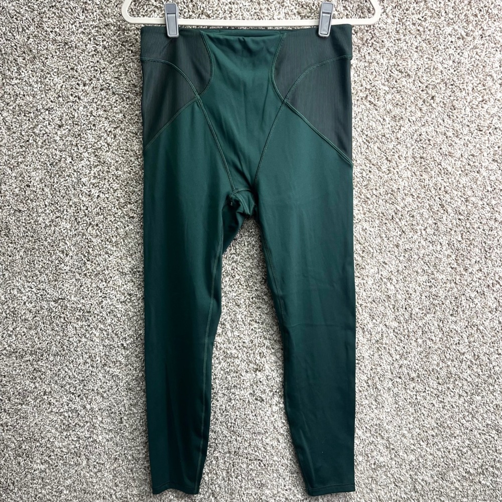 Savage X  Leggings Women's L / 12-14 Curve Alert Green Ribbed Panel High Waisted